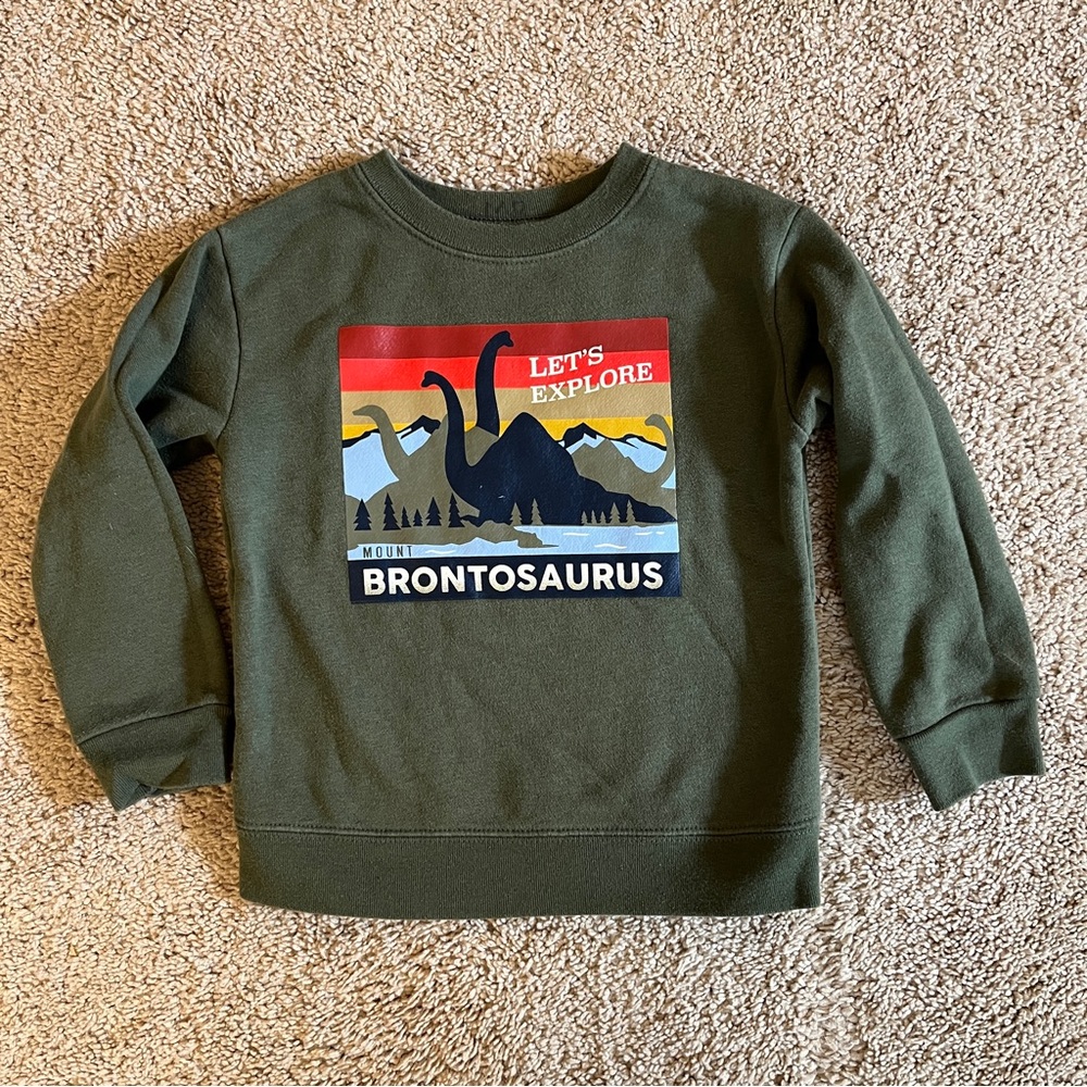 Garanimals | Toddler Sweatshirt with Dinosaur Graphic | Olive Green | Size 3T